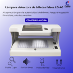 Lámpara detectora de Billetes falsos, tarjetas, INE y cheques | LD-40