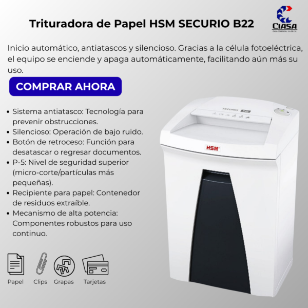 Trituradora para papel | HSM B22- 1915