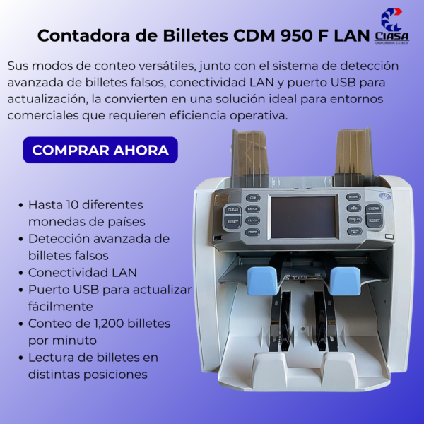 Contadora de Billetes CDM950 F LAN | Tecnología avanzada